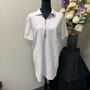 ZARA Light Purple Polo Mini Dress Short Sleeve Half Zip Casual Chic Size Small